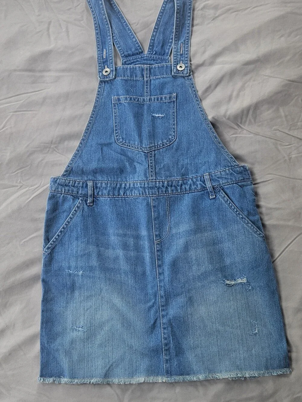 Denim Overall Skirt - Blue